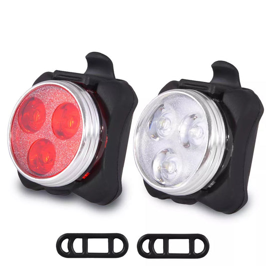 LED USB Rechargeable Bicycle Taillight Headlight Rear Lantern Flashlight