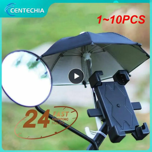1~10PCS Mobile Phone Holder Mini Parasol Waterproof Bicycle Cell Phone Holder