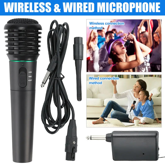 2 in 1 Wireless/Wired  Karaoke Singing  Microphone