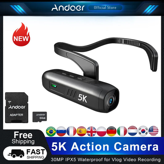 Action Camera Head Mounted Camera Wearable Video Camera Camcorder Webcam